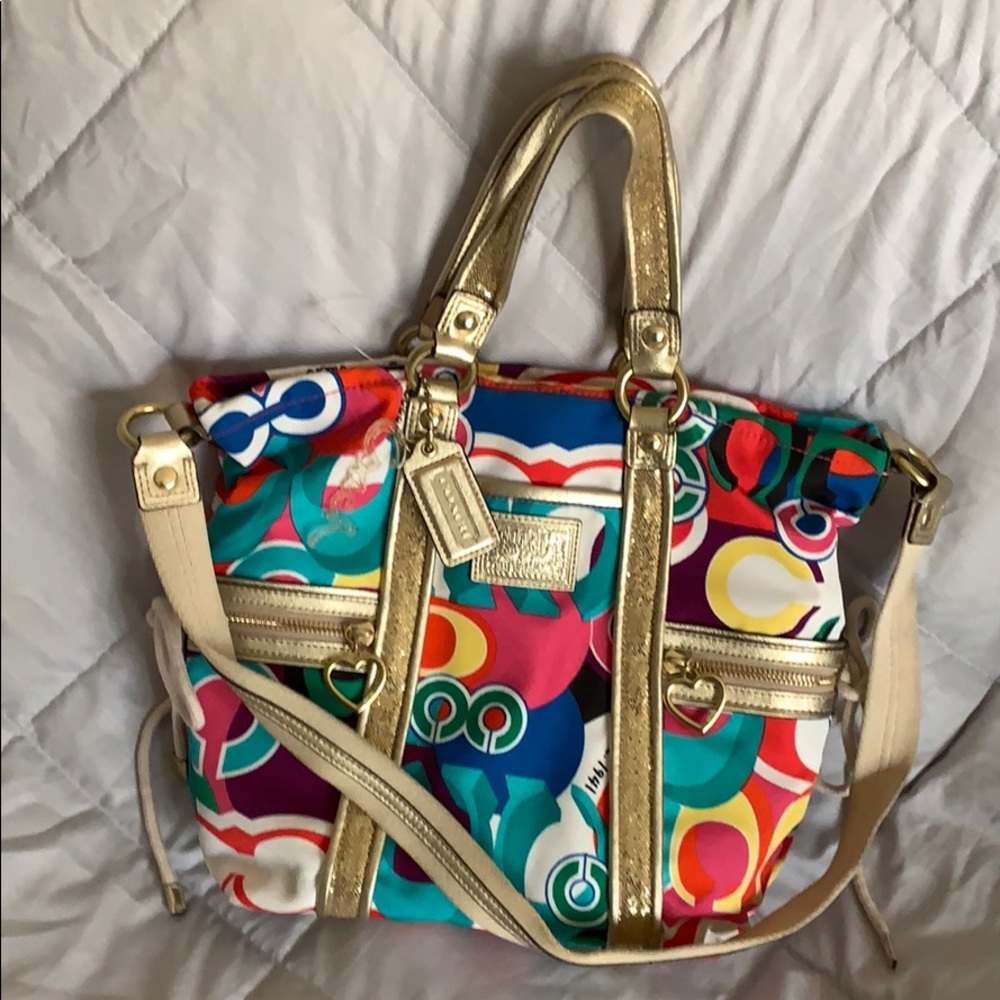 Coach Poppy Signature Satchel Handbag